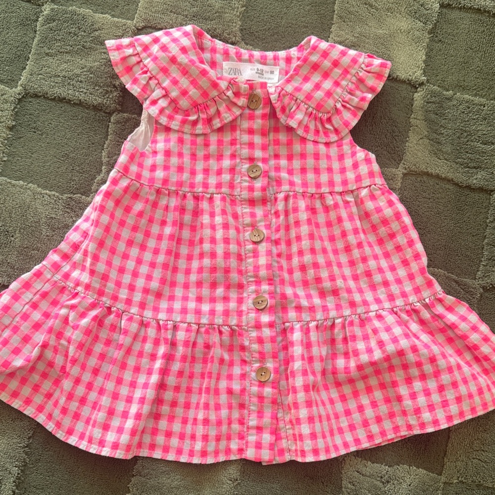 Zara Kids Pink Checkered Dress
